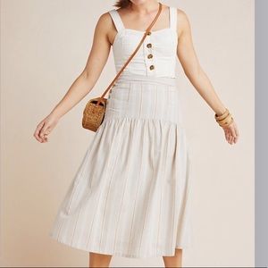 Anthropologie Maeve Evonna Striped Midi Skirt